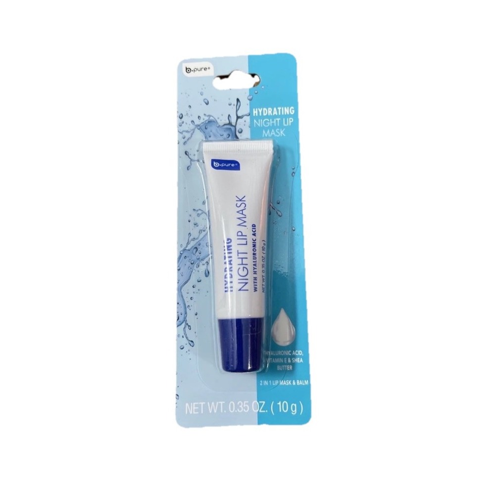 B.Pure Hydrating Night Lip Mask Hyaluronic Acid Vitamin E Shea Butter 0.35oz